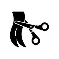 Seafood preparation icon with scissors
