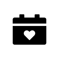 Love-themed calendar icon